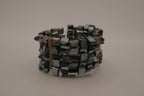 Multi-strand Mother of Pearl wire cuff bracelet