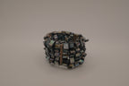 Multi-strand Mother of Pearl wire cuff bracelet