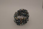 Multi-strand Mother of Pearl wire cuff bracelet