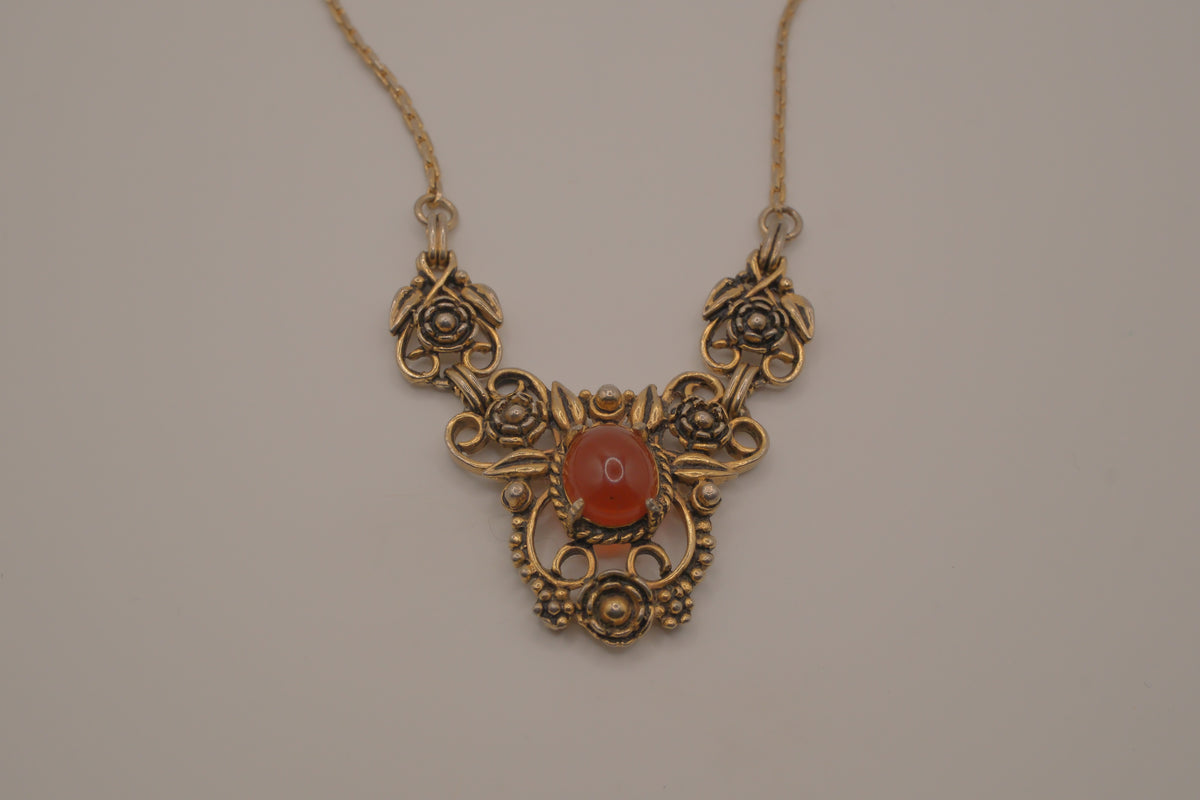 Vintage Art Deco filigree Bib necklace&nbsp;
