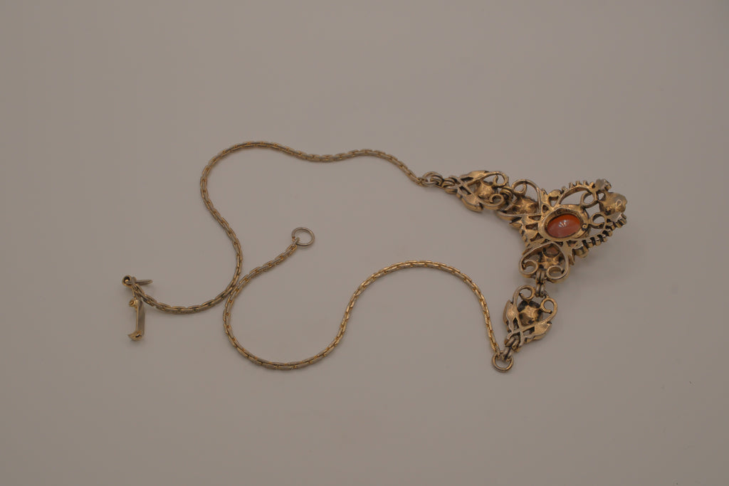 Vintage Art Deco filigree Bib necklace&nbsp;