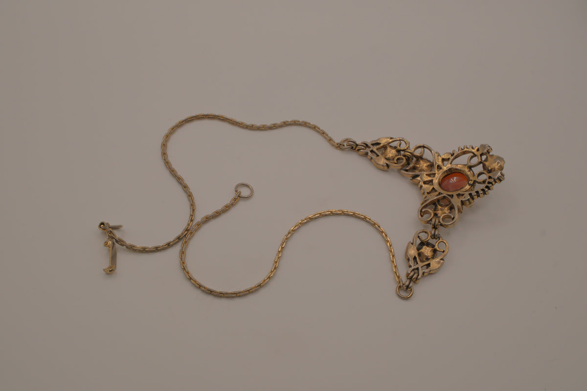 Vintage Art Deco filigree Bib necklace&nbsp;