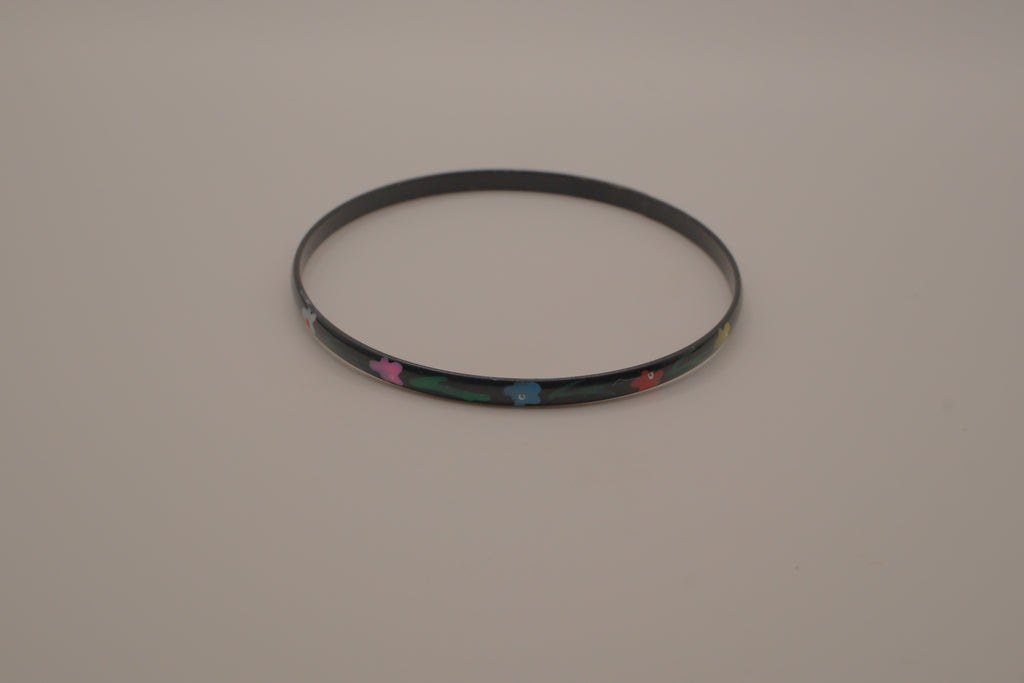 Vintage dainty cloisonné enamel bangle bracelet