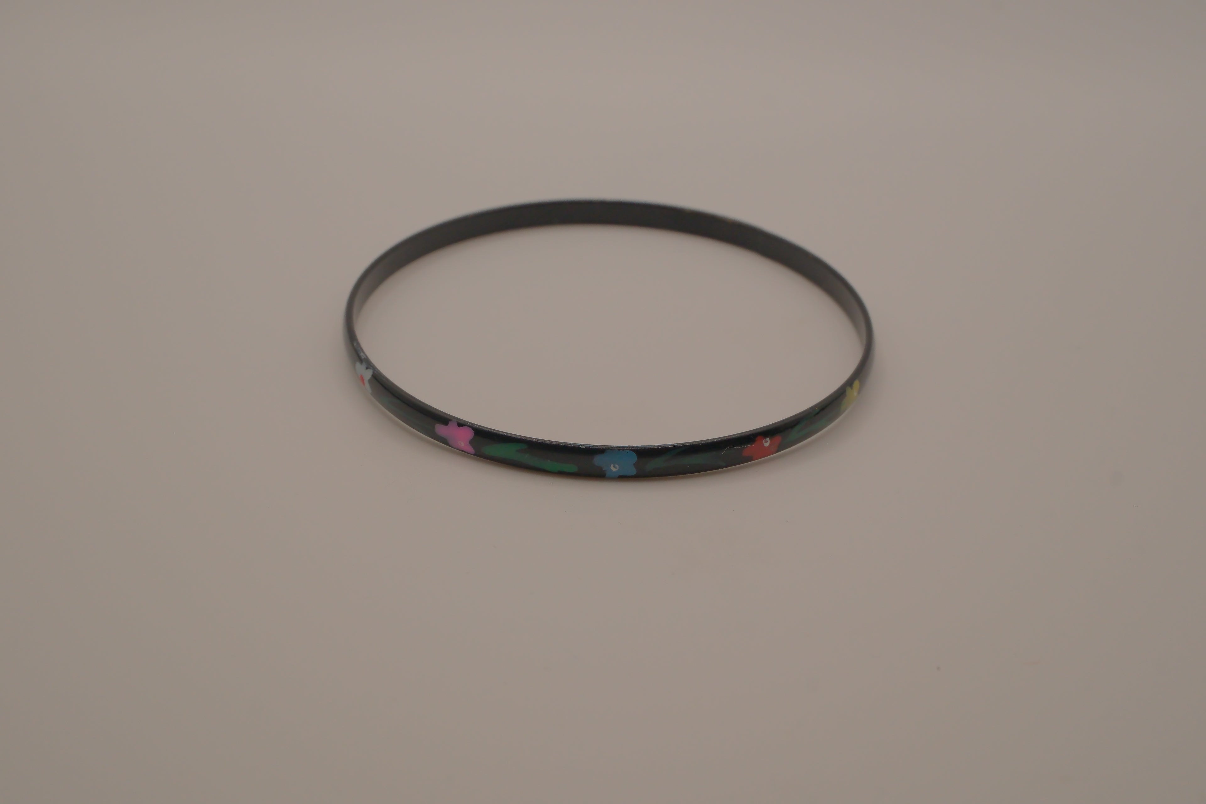 Vintage dainty cloisonné enamel bangle bracelet