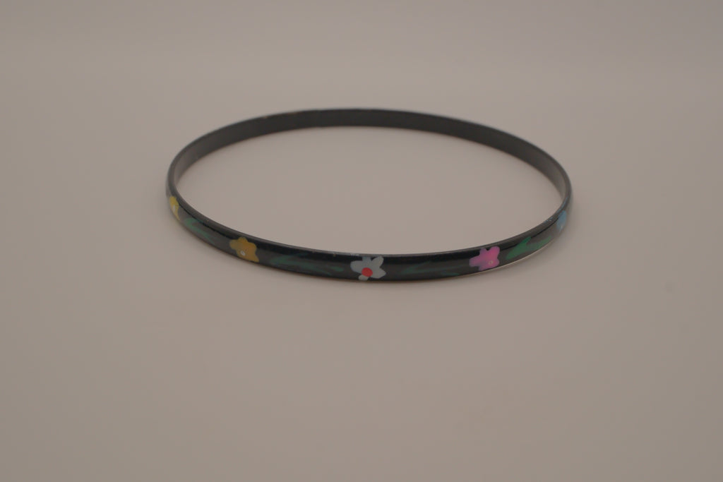 Vintage dainty cloisonné enamel bangle bracelet