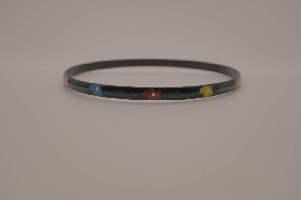 Vintage dainty cloisonné enamel bangle bracelet