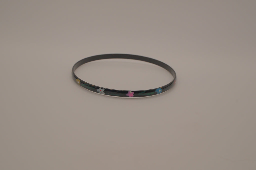 Vintage dainty cloisonné enamel bangle bracelet