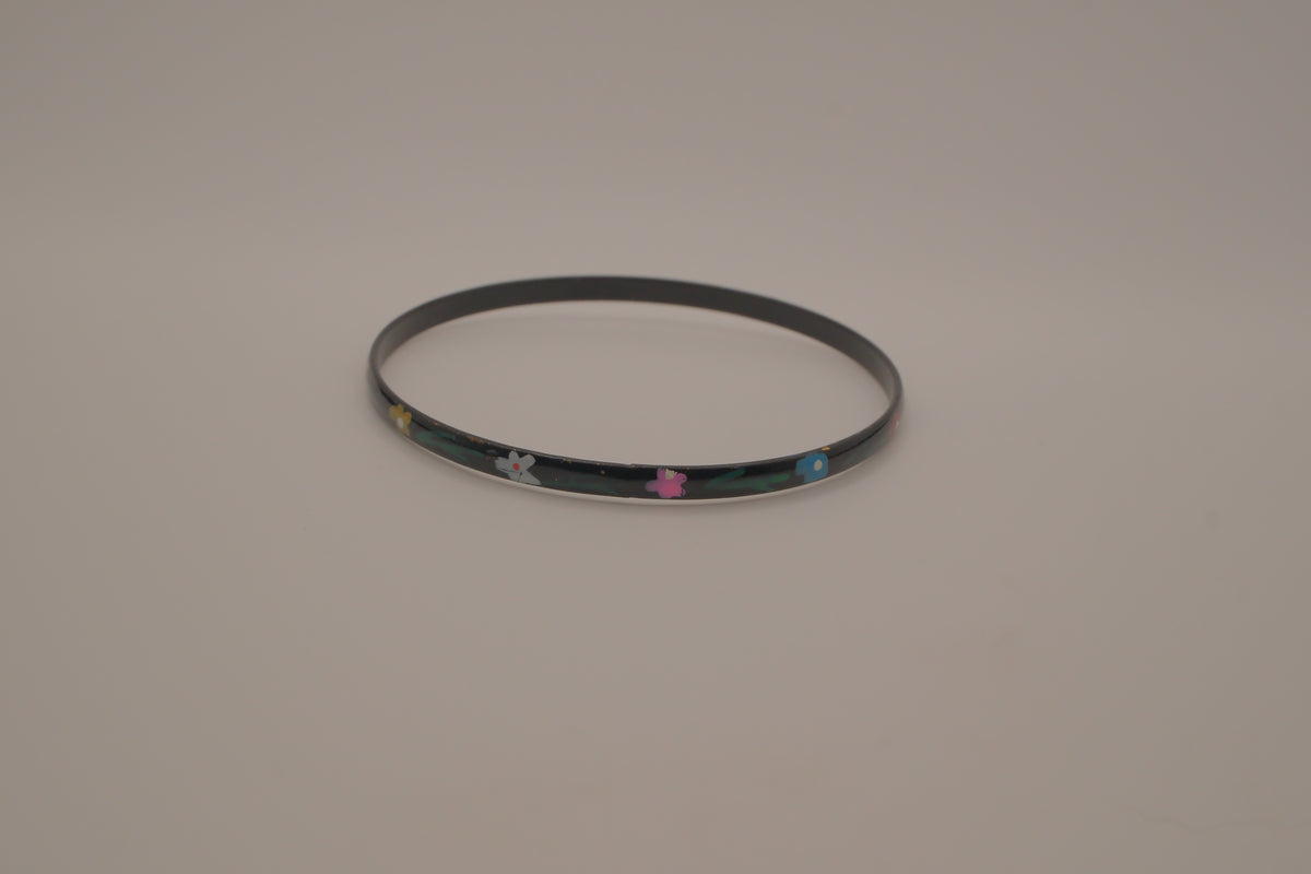 Vintage dainty cloisonné enamel bangle bracelet