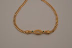 Reworked vintage-style gold curb choker necklace