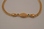 Reworked vintage-style gold curb choker necklace