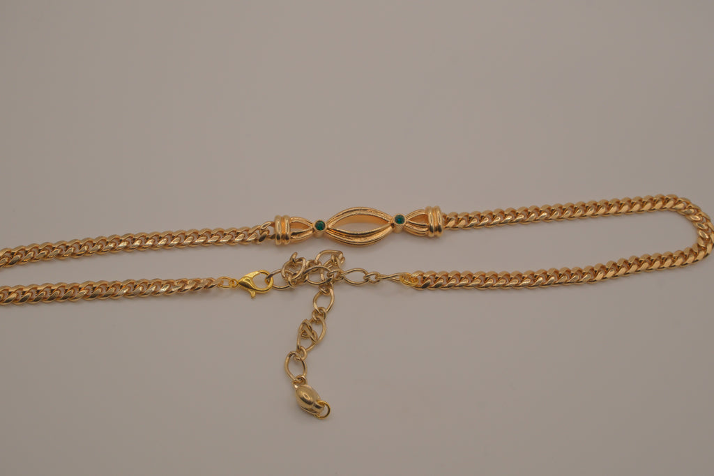 Reworked vintage-style gold curb choker necklace