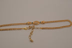 Reworked vintage-style gold curb choker necklace