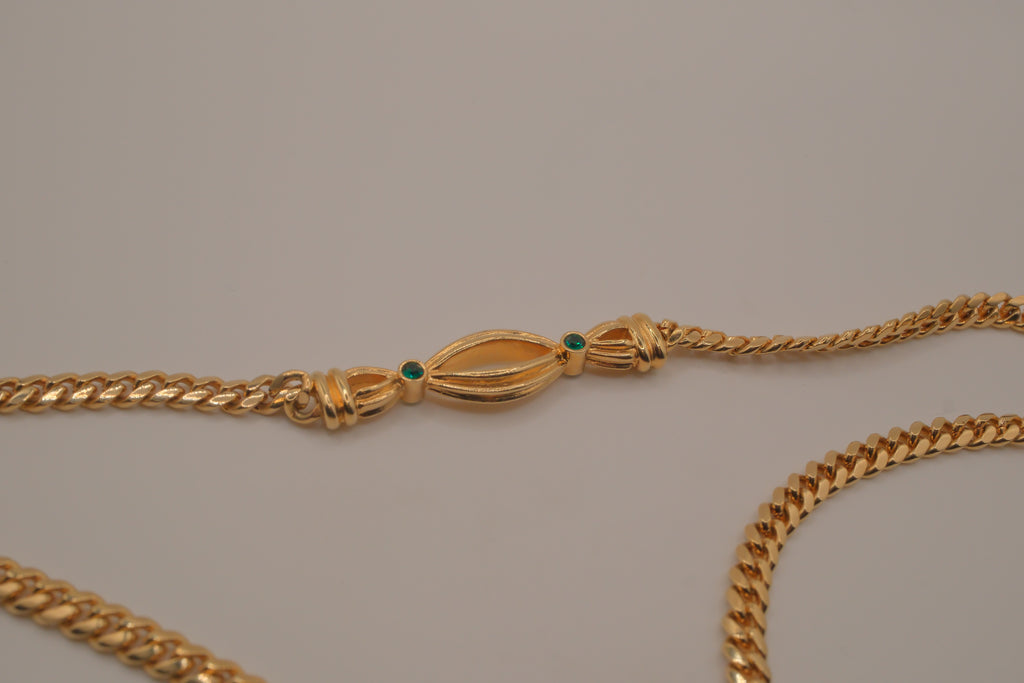 Reworked vintage-style gold curb choker necklace