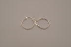 Diamond-cut sterling silver hoop earrings