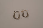 Sterling silver twist-winding mesh hoop earrings