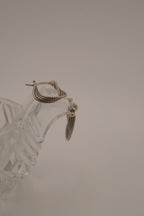 Sterling silver twist-winding mesh hoop earrings