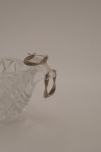 Sterling silver twist-winding mesh hoop earrings