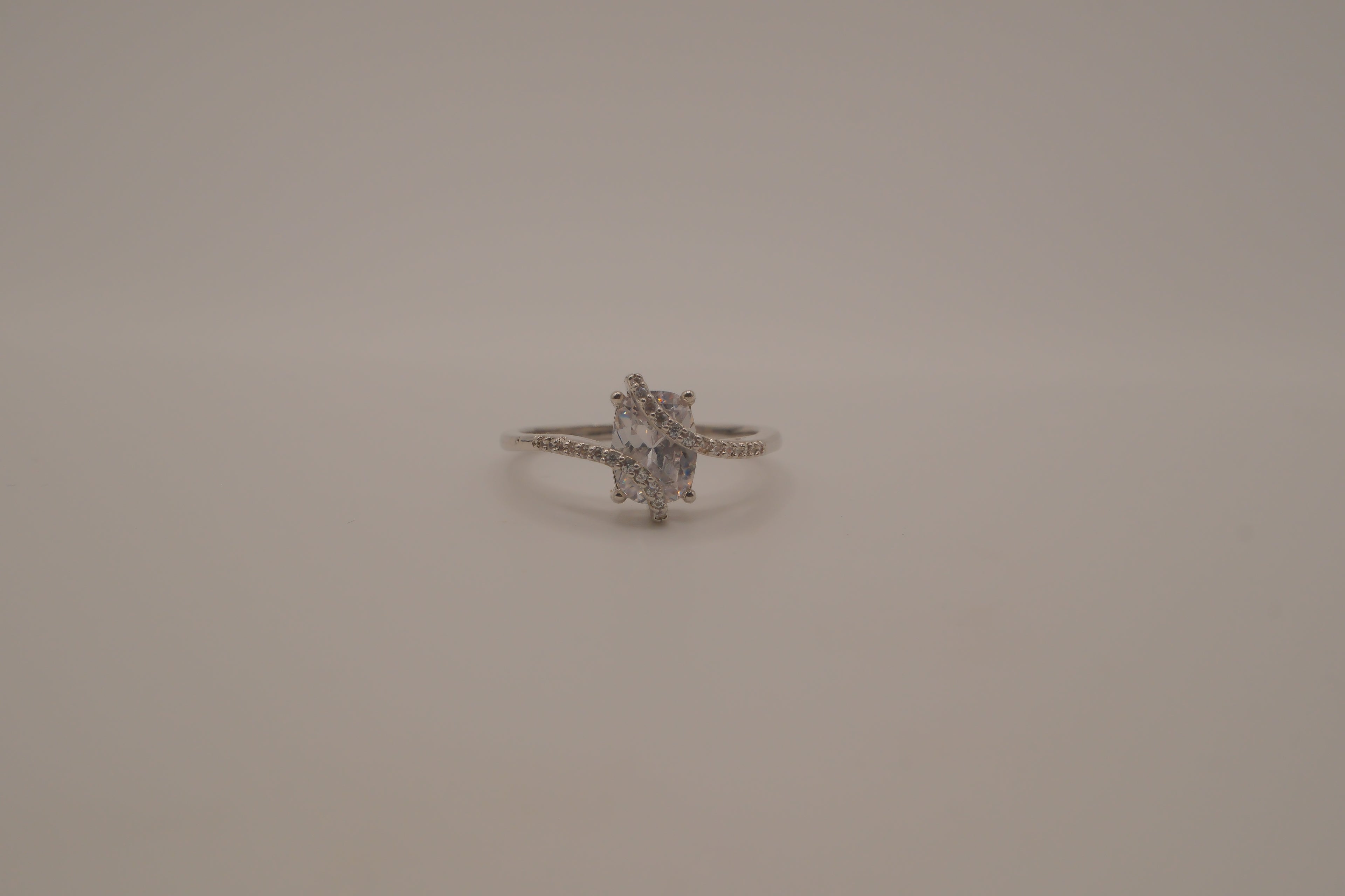 Sterling silver bypass crossover ring