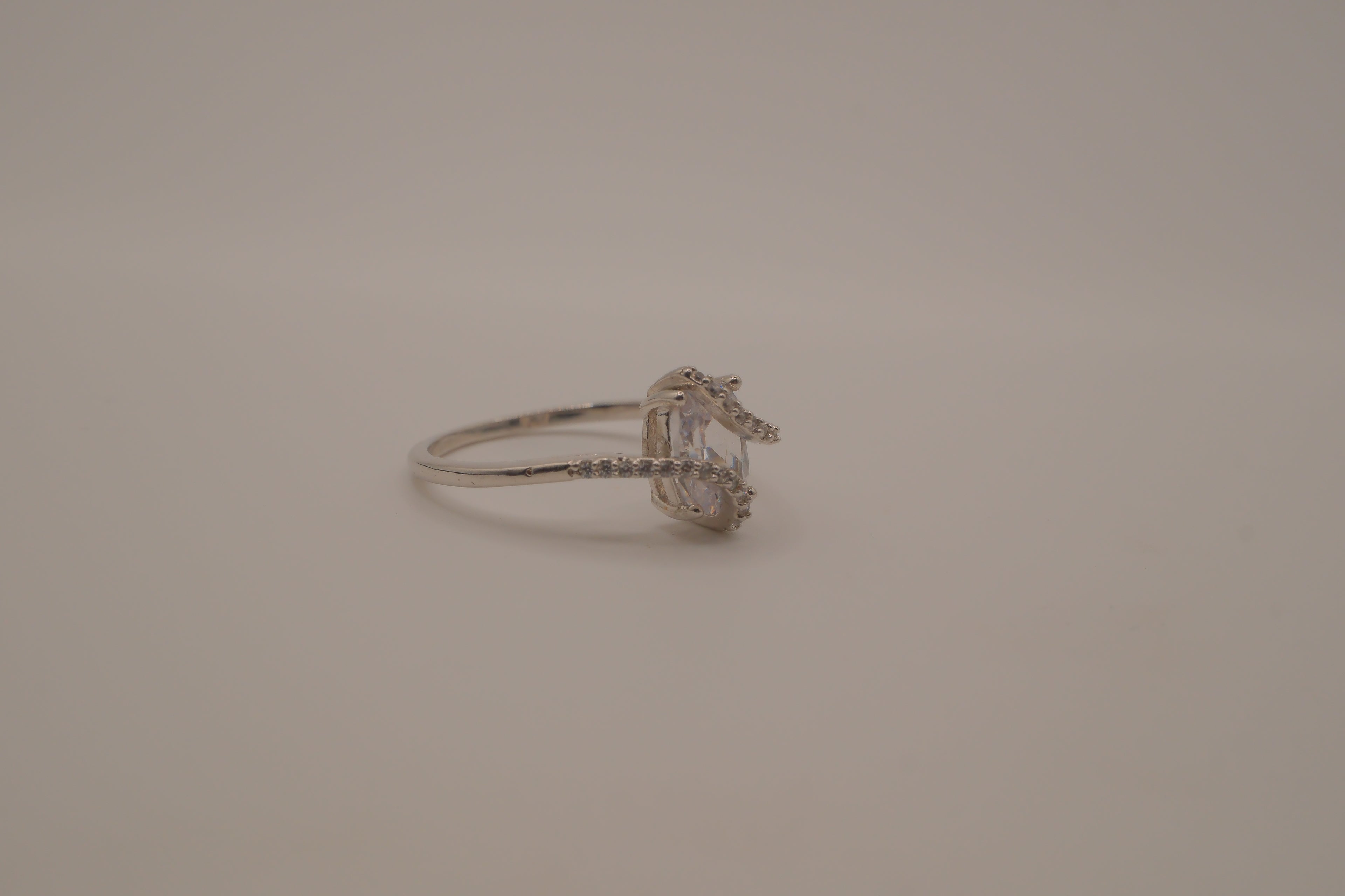 Sterling silver bypass crossover ring
