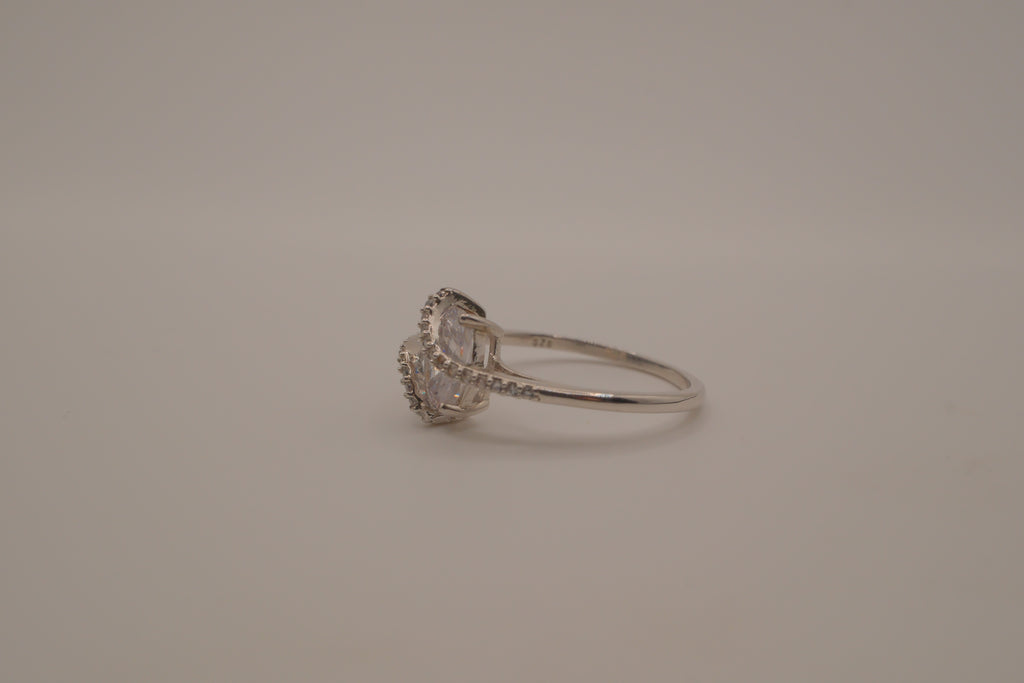 Sterling silver bypass crossover ring