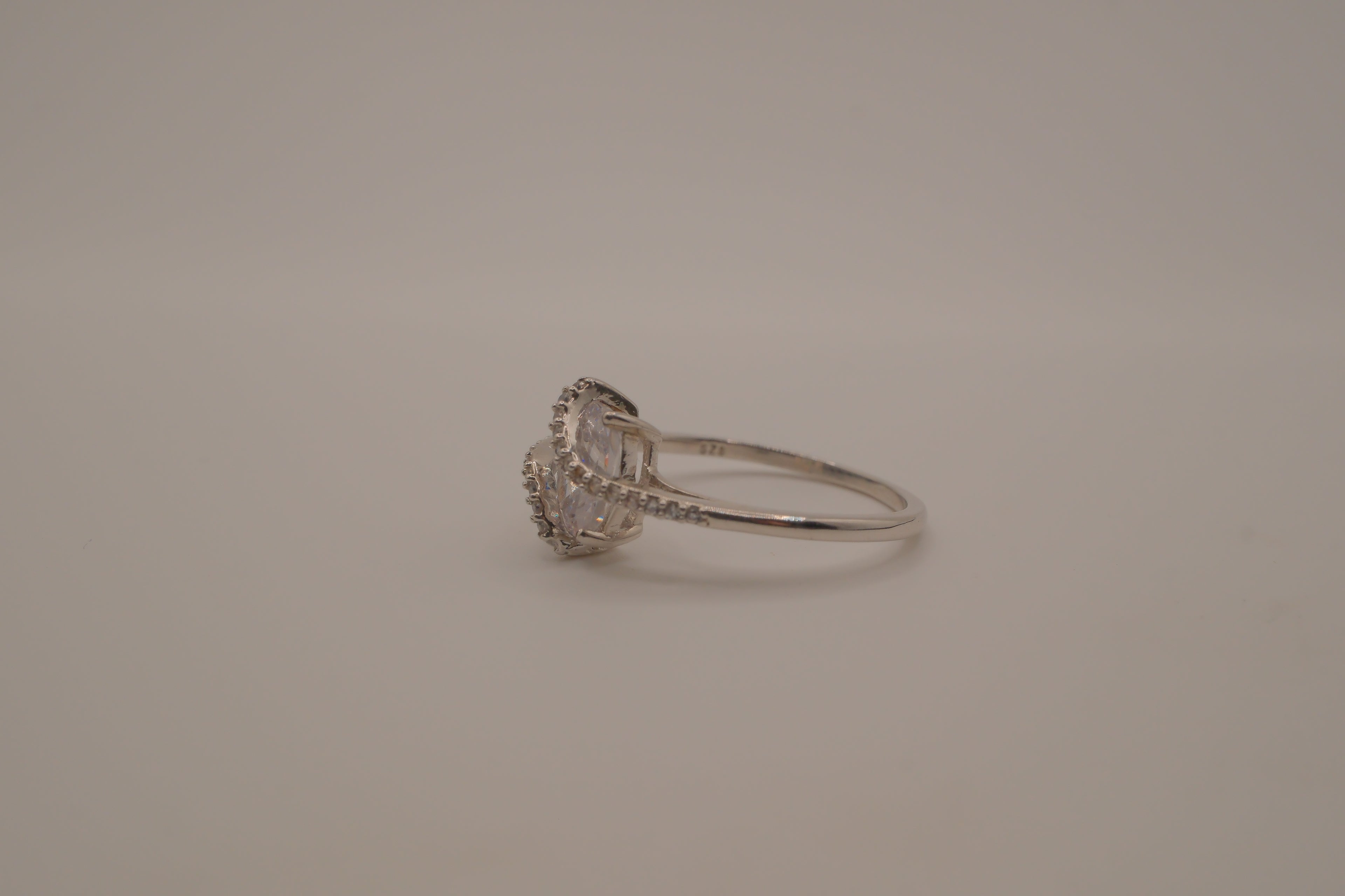 Sterling silver bypass crossover ring