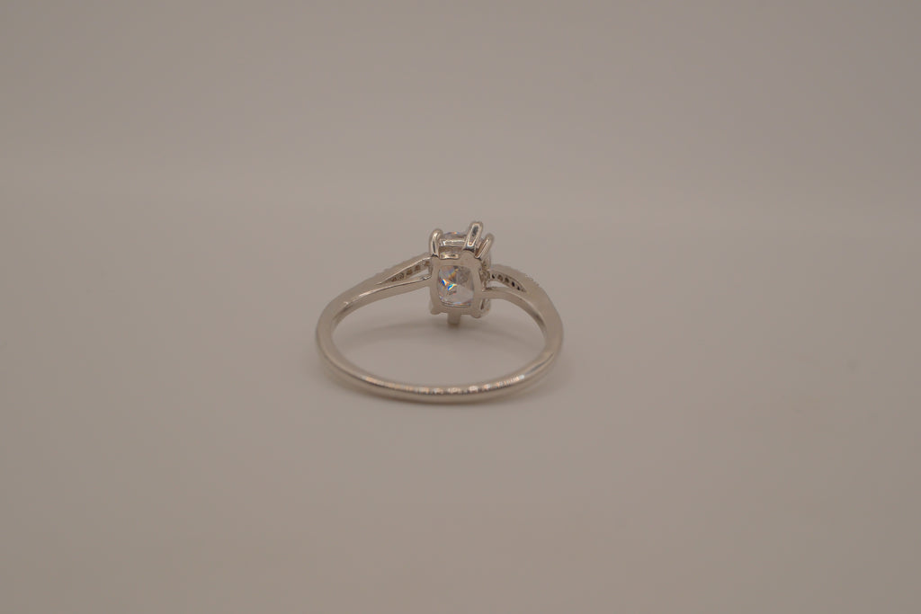 Sterling silver bypass crossover ring