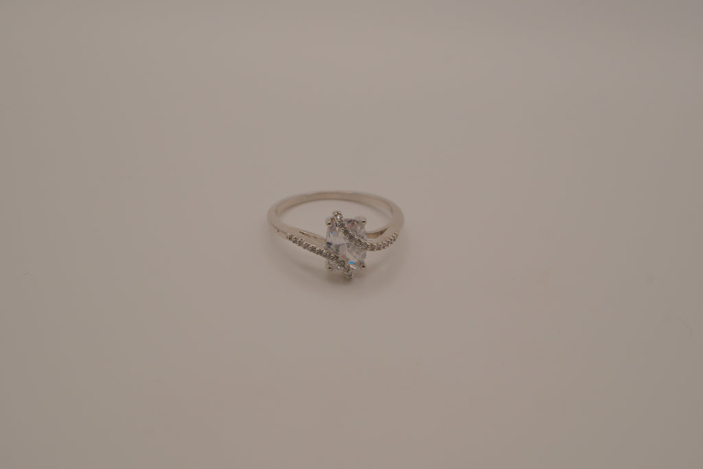 Sterling silver bypass crossover ring