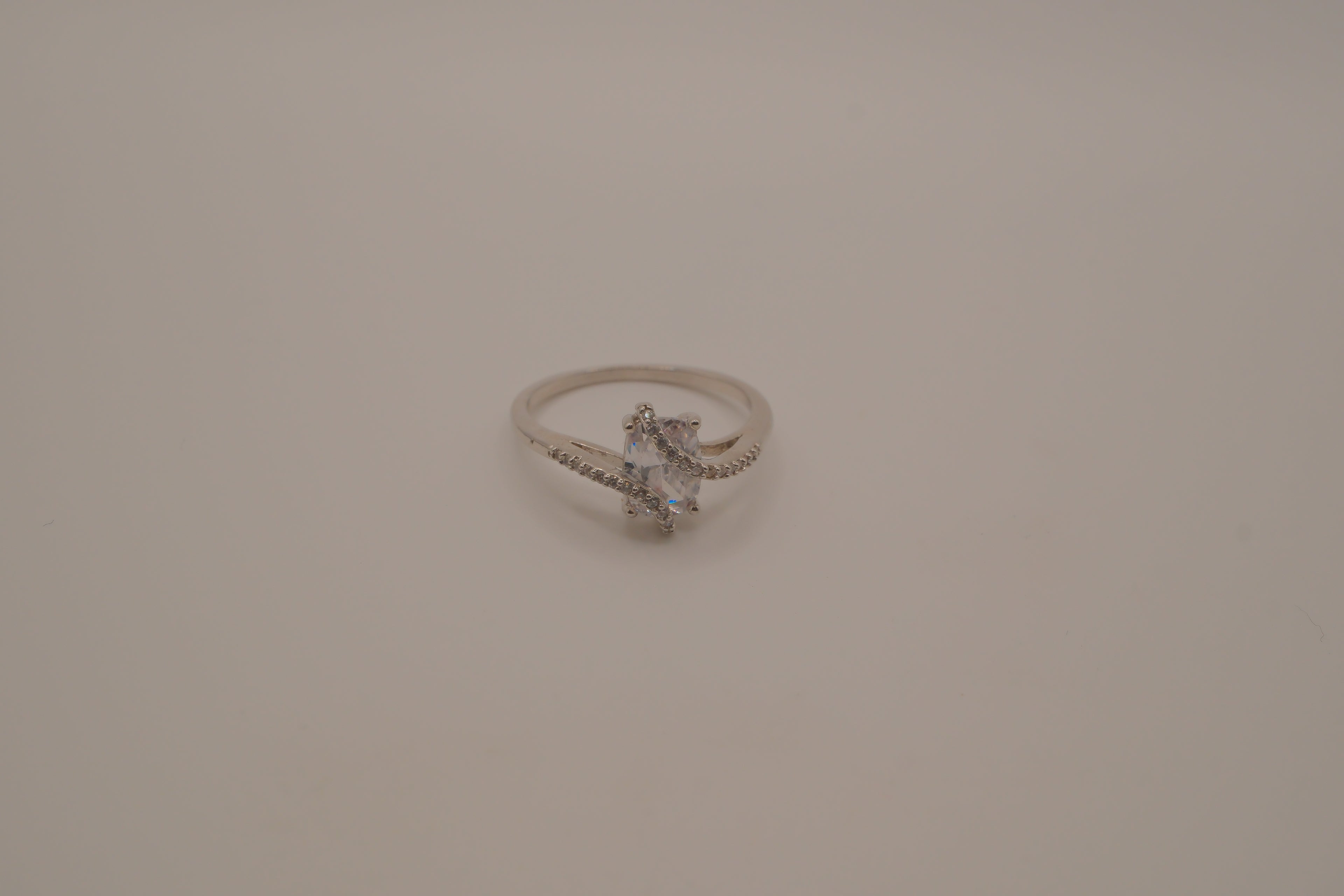 Sterling silver bypass crossover ring