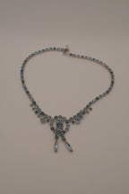 Vintage Blue rhinestone choker necklace