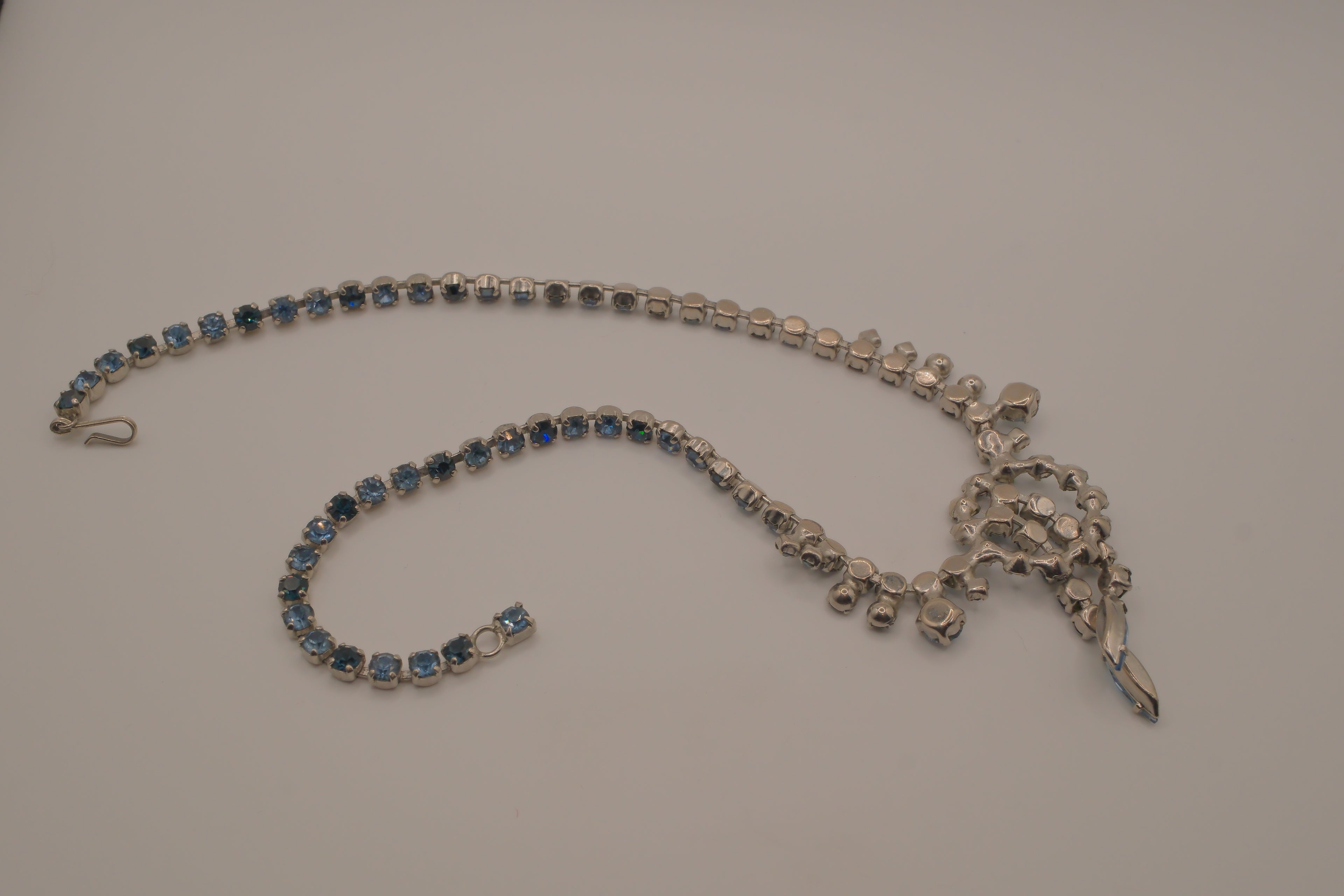 Vintage Blue rhinestone choker necklace
