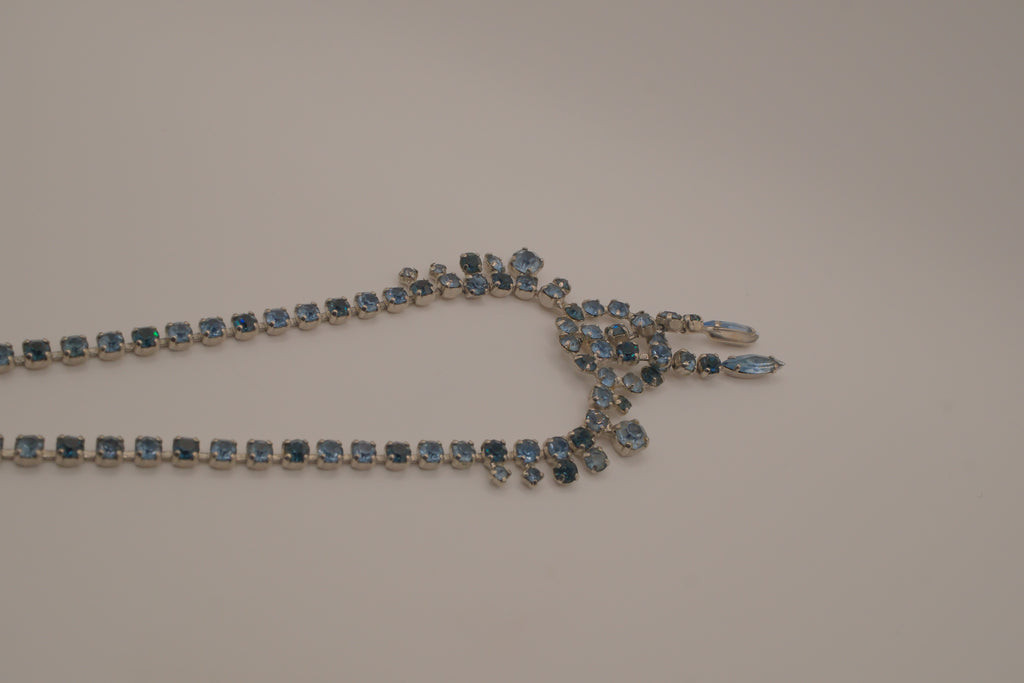 Vintage Blue rhinestone choker necklace