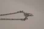 Vintage Blue rhinestone choker necklace