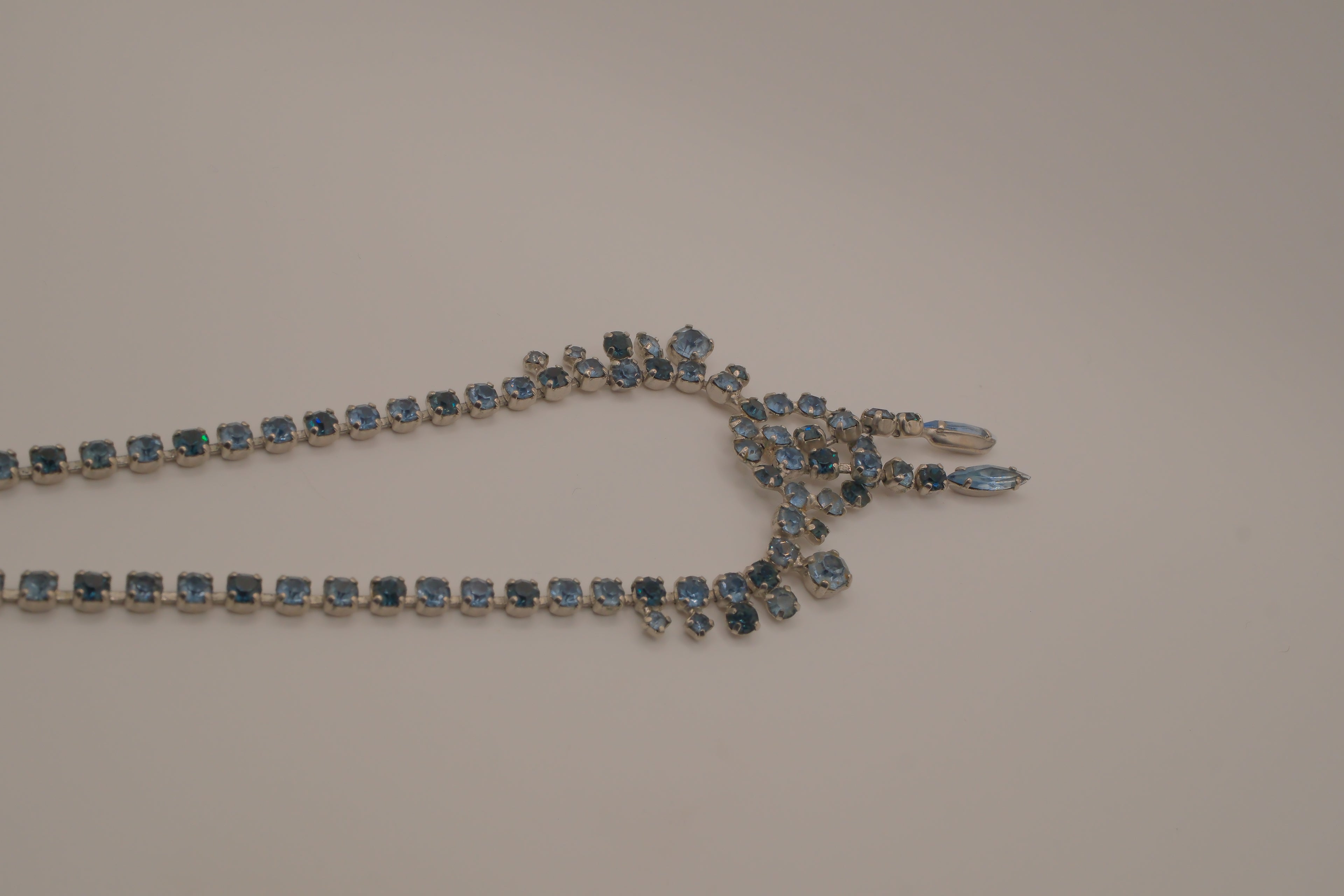 Vintage Blue rhinestone choker necklace