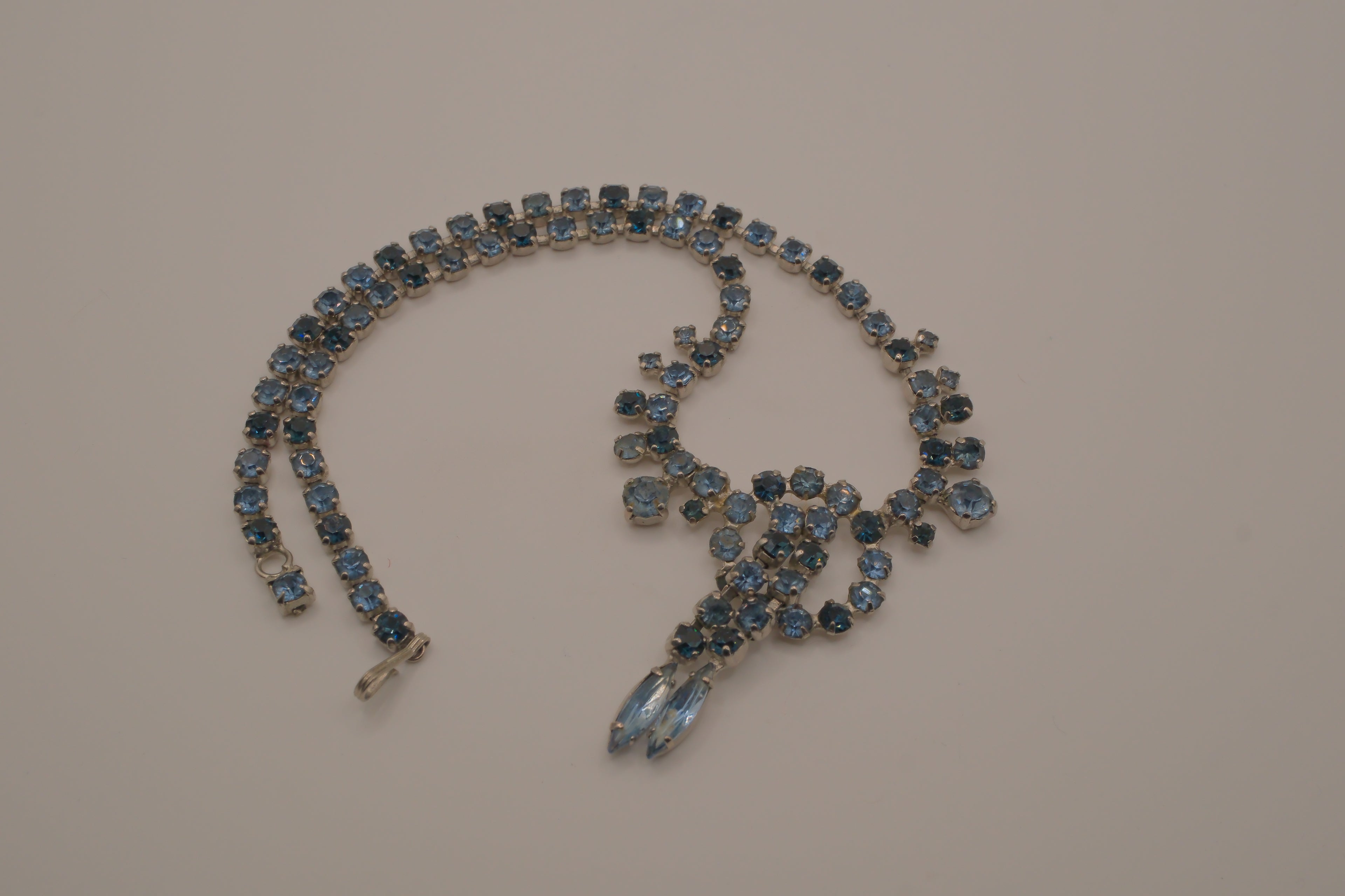 Vintage Blue rhinestone choker necklace