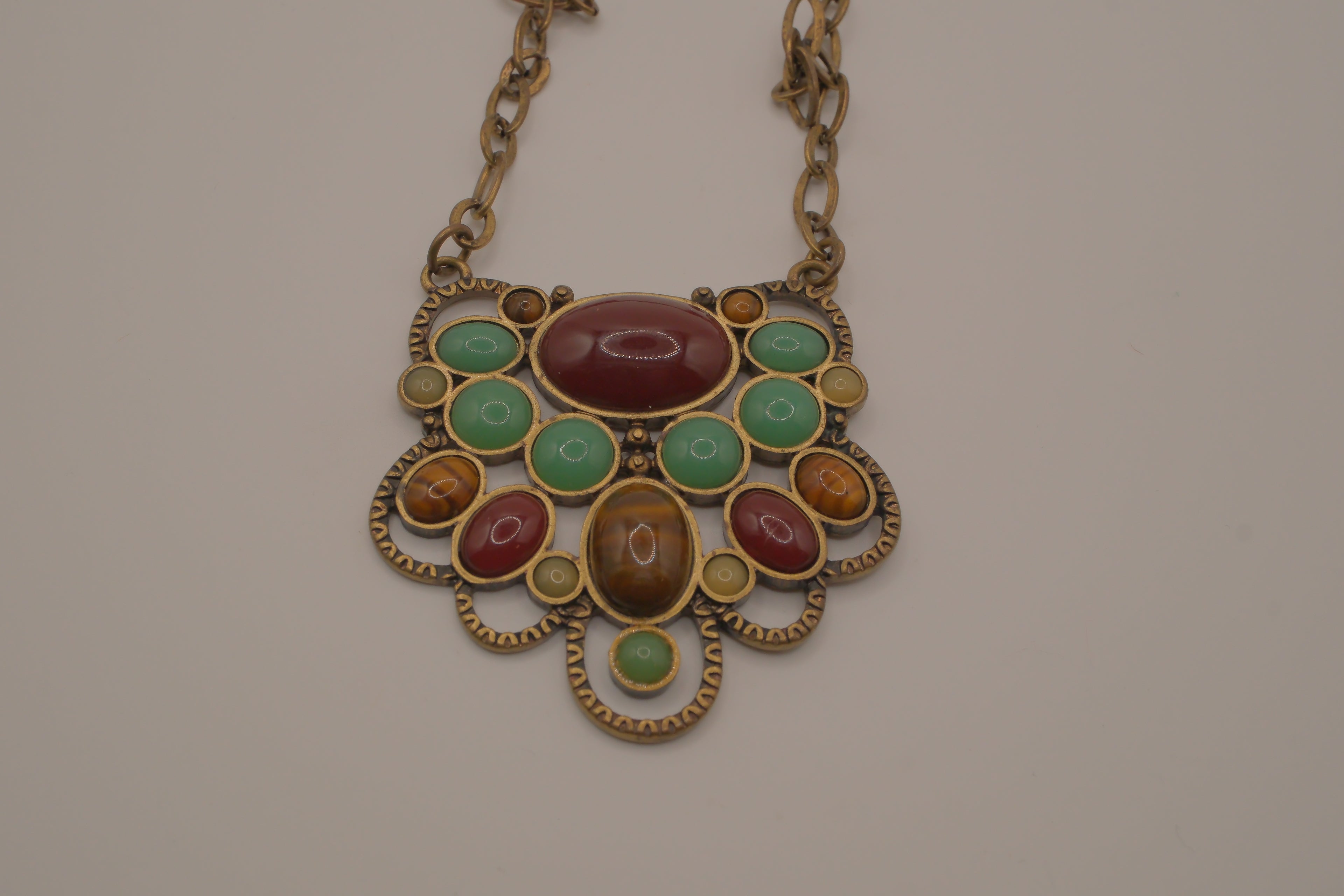 Vintage multi-stone statement necklace