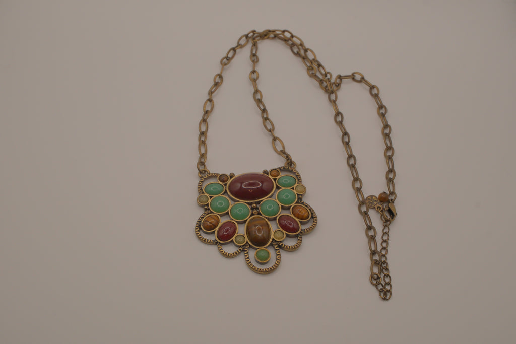 Vintage multi-stone statement necklace