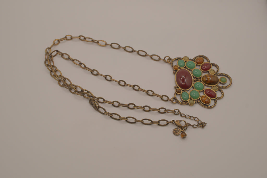 Vintage multi-stone statement necklace