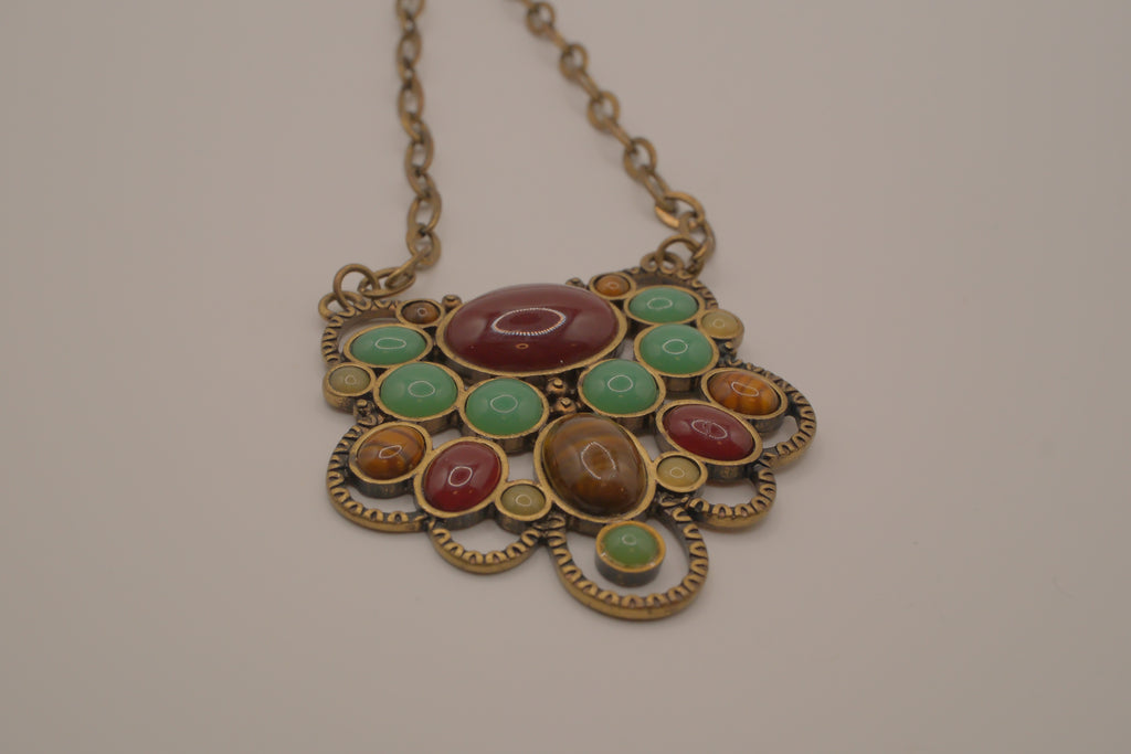 Vintage multi-stone statement necklace
