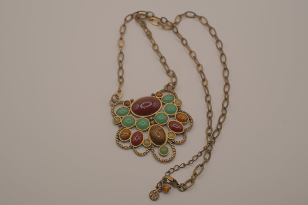 Vintage multi-stone statement necklace