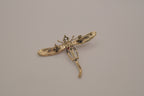 Vintage vibrant red Rhinestones dragonfly brooch