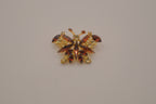 Amber rhinestone butterfly brooch&nbsp;