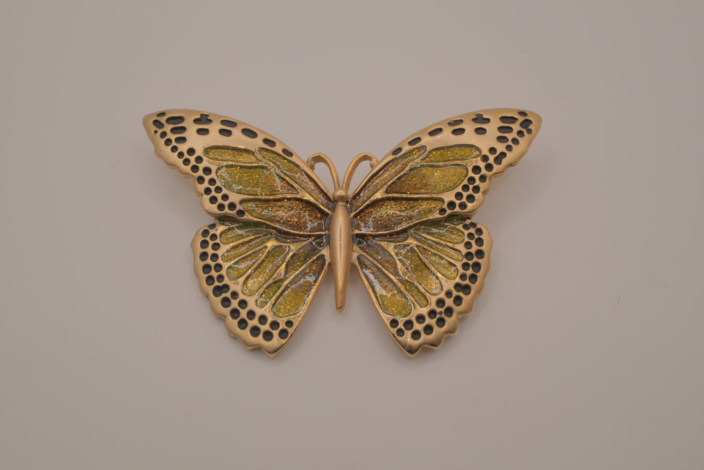 Vintage enamel butterfly brooch pin