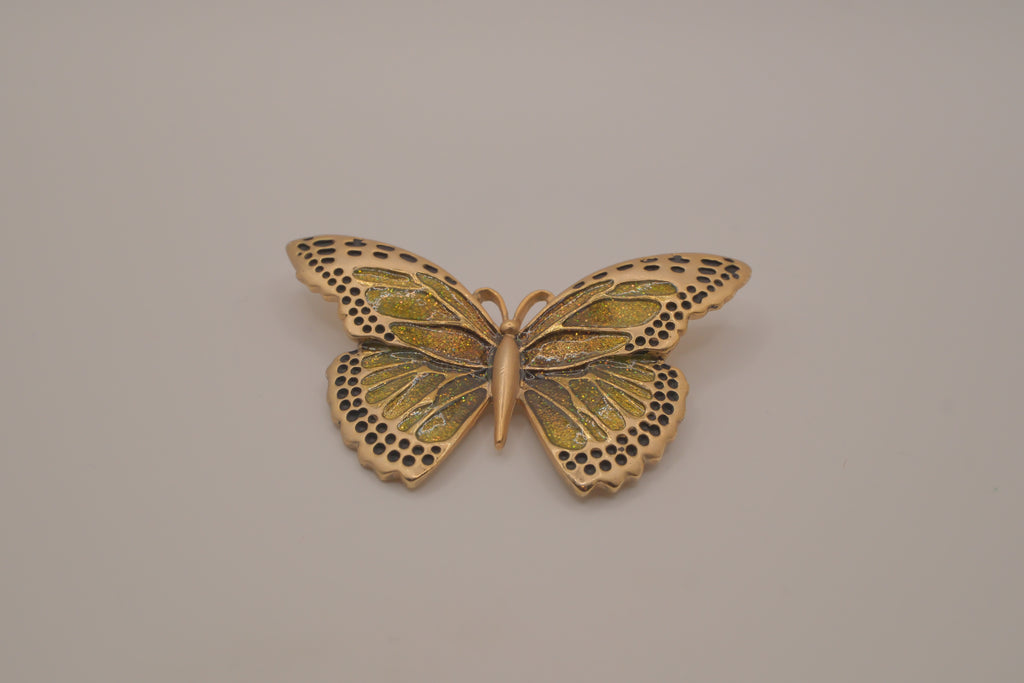 Vintage enamel butterfly brooch pin