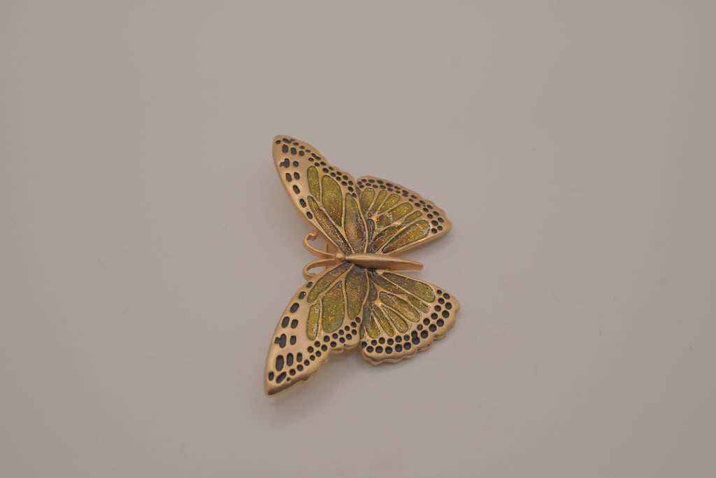 Vintage enamel butterfly brooch pin