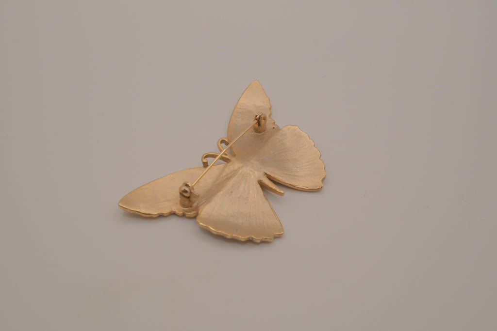 Vintage enamel butterfly brooch pin