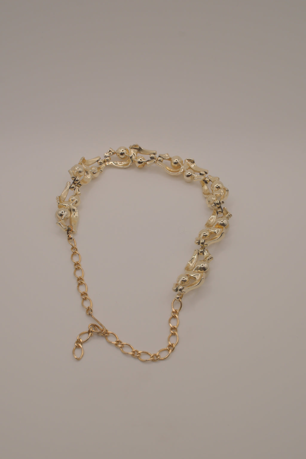 Lisner mid-century faux pearl link choker necklace