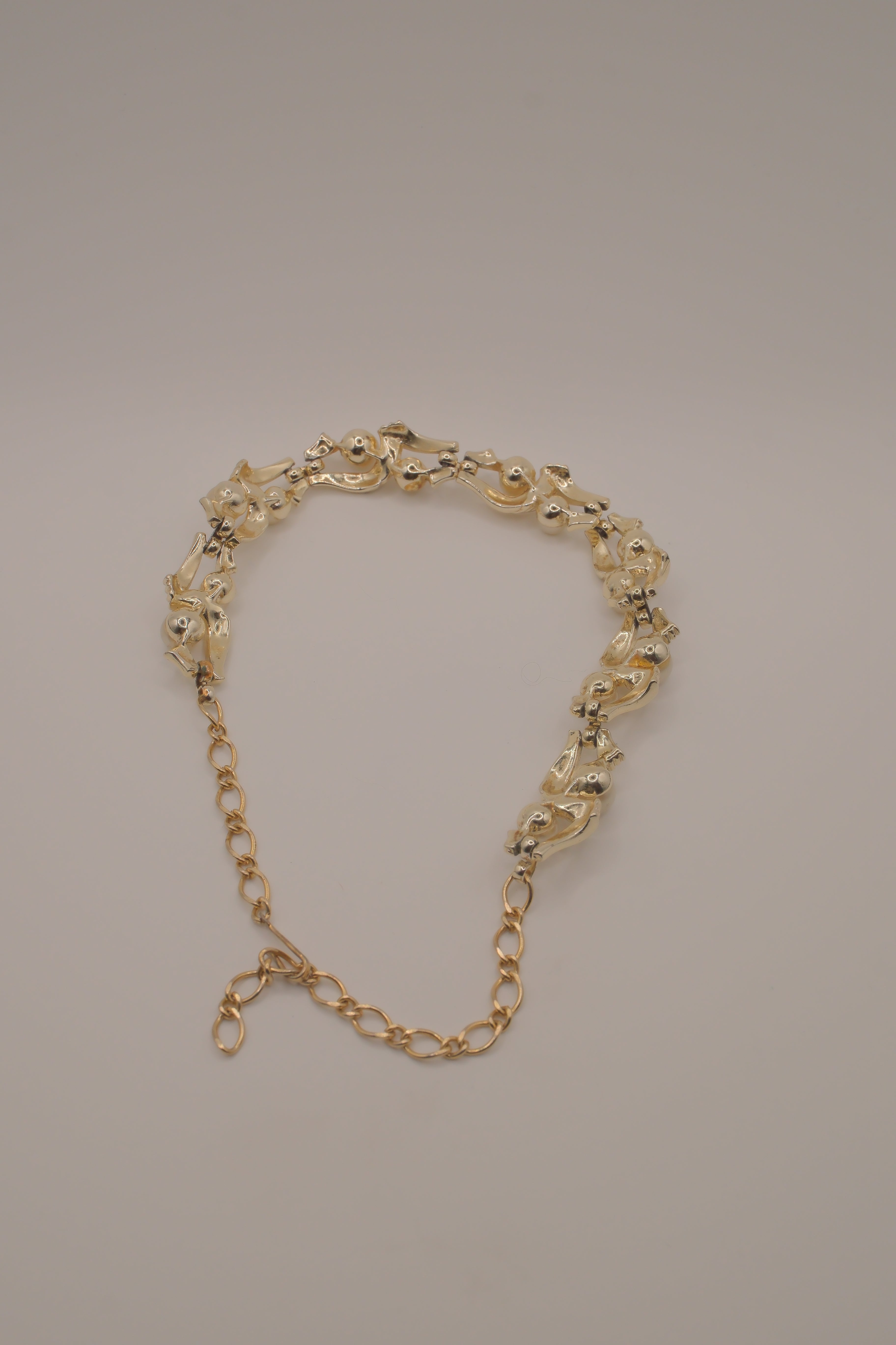 Lisner mid-century faux pearl link choker necklace