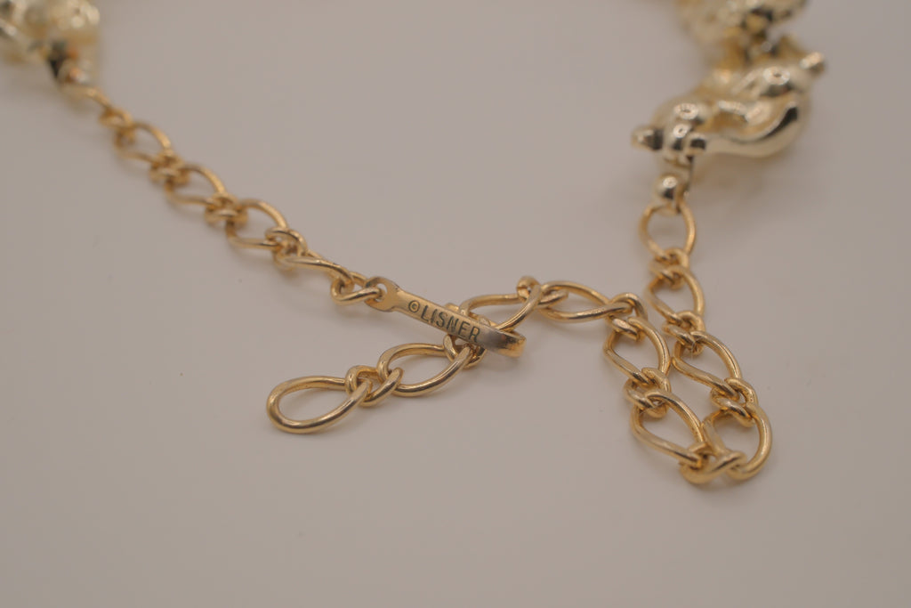 Lisner mid-century faux pearl link choker necklace