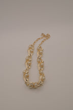 Lisner mid-century faux pearl link choker necklace