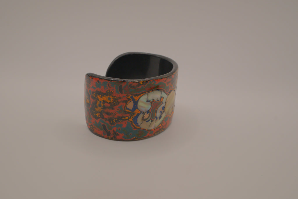 Mother of Pearl and Lacquer Cuff